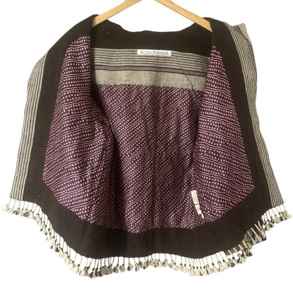 Alix of Bohemia Embroidered Handwoven Brown Blanket Jacket Size XS Western Boho - Picture 8 of 16